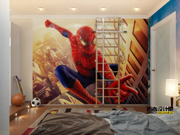 spiderman-down-lit-boys-room-with-ladder-700x525.jpeg