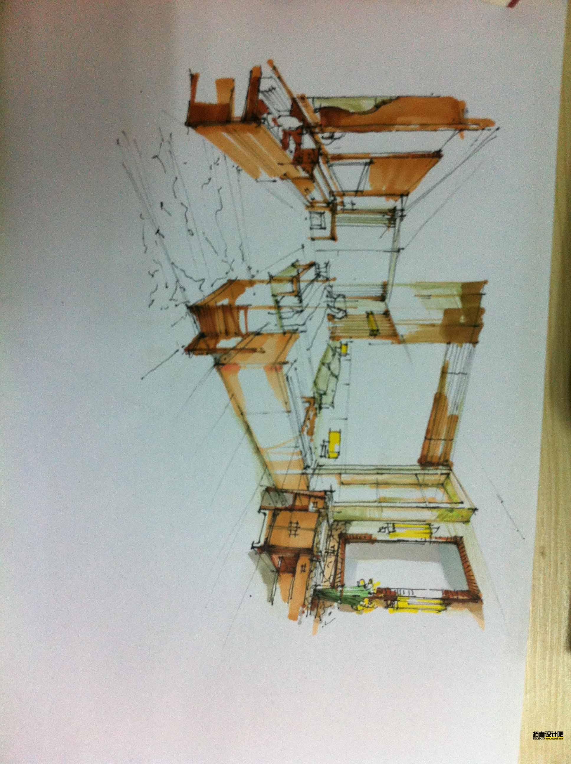 酒店卧室手稿一张-室内设计-拓者设计吧