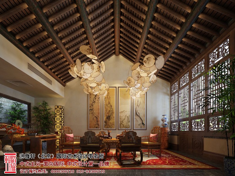 好园中式会所装修案例,绽放浓郁的文化气息-室内设计-拓者设计吧
