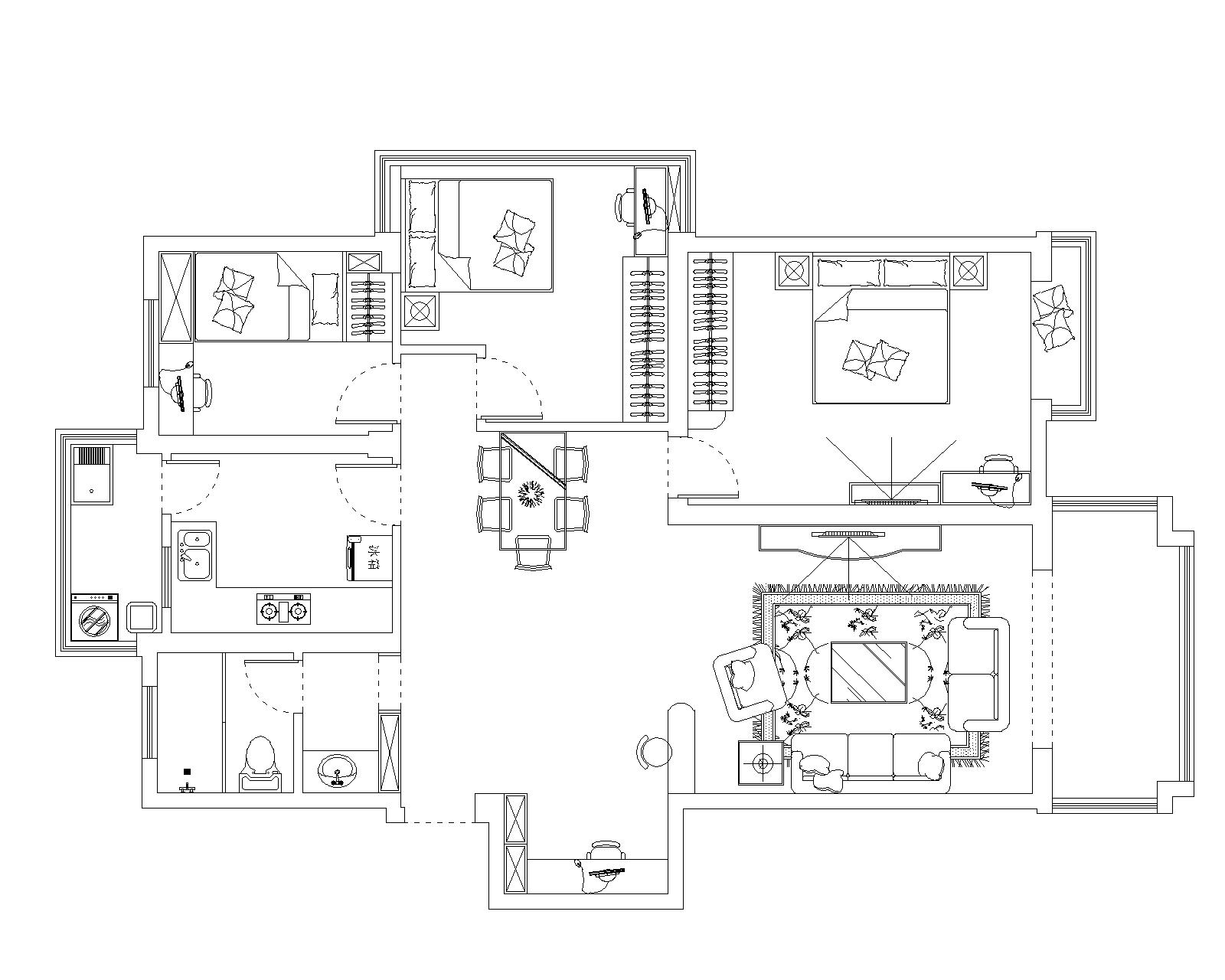 新人家里装修,刚画的图纸来此向大神求教-室内设计-拓者设计吧