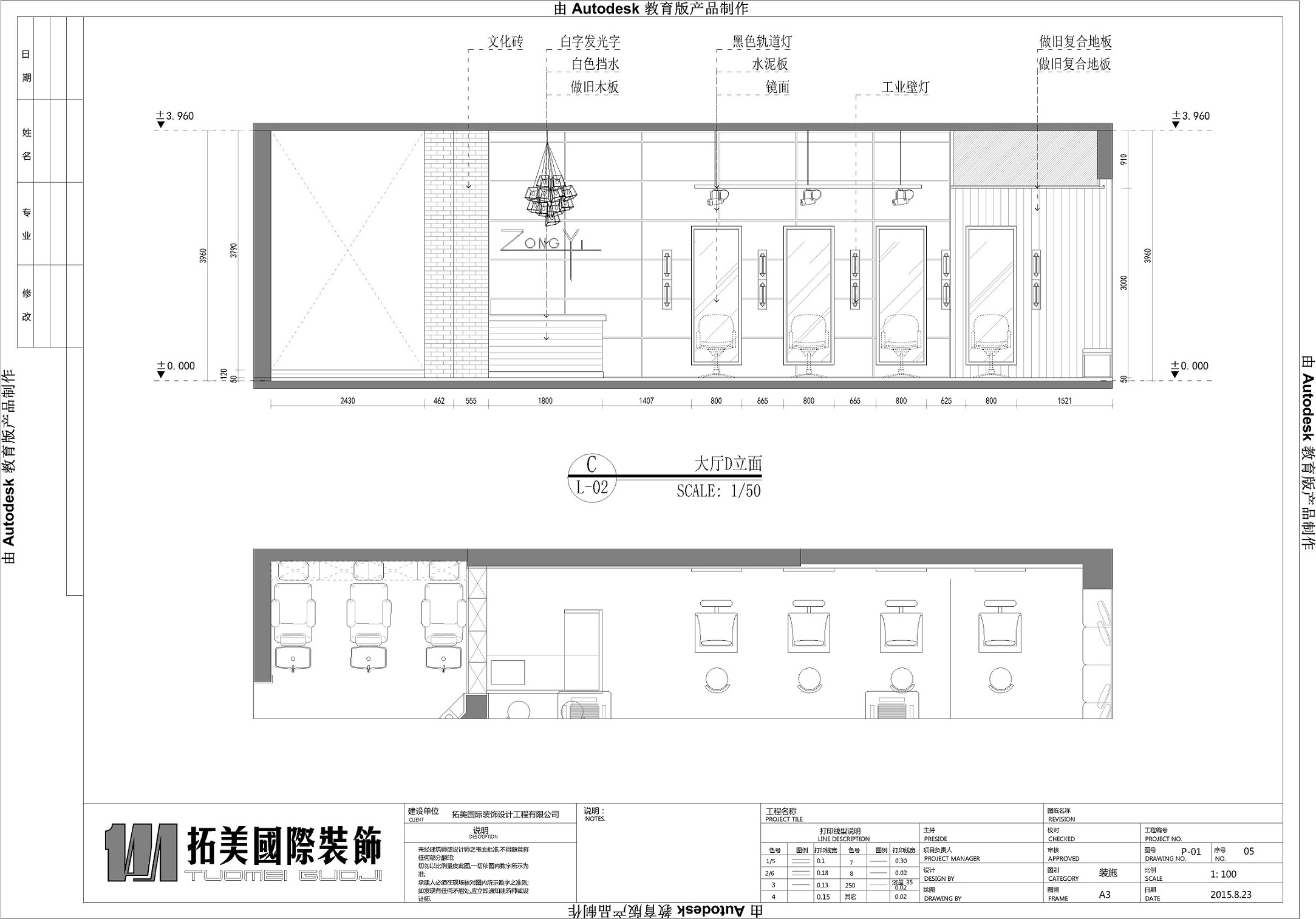 自己做的一套工业风理发店