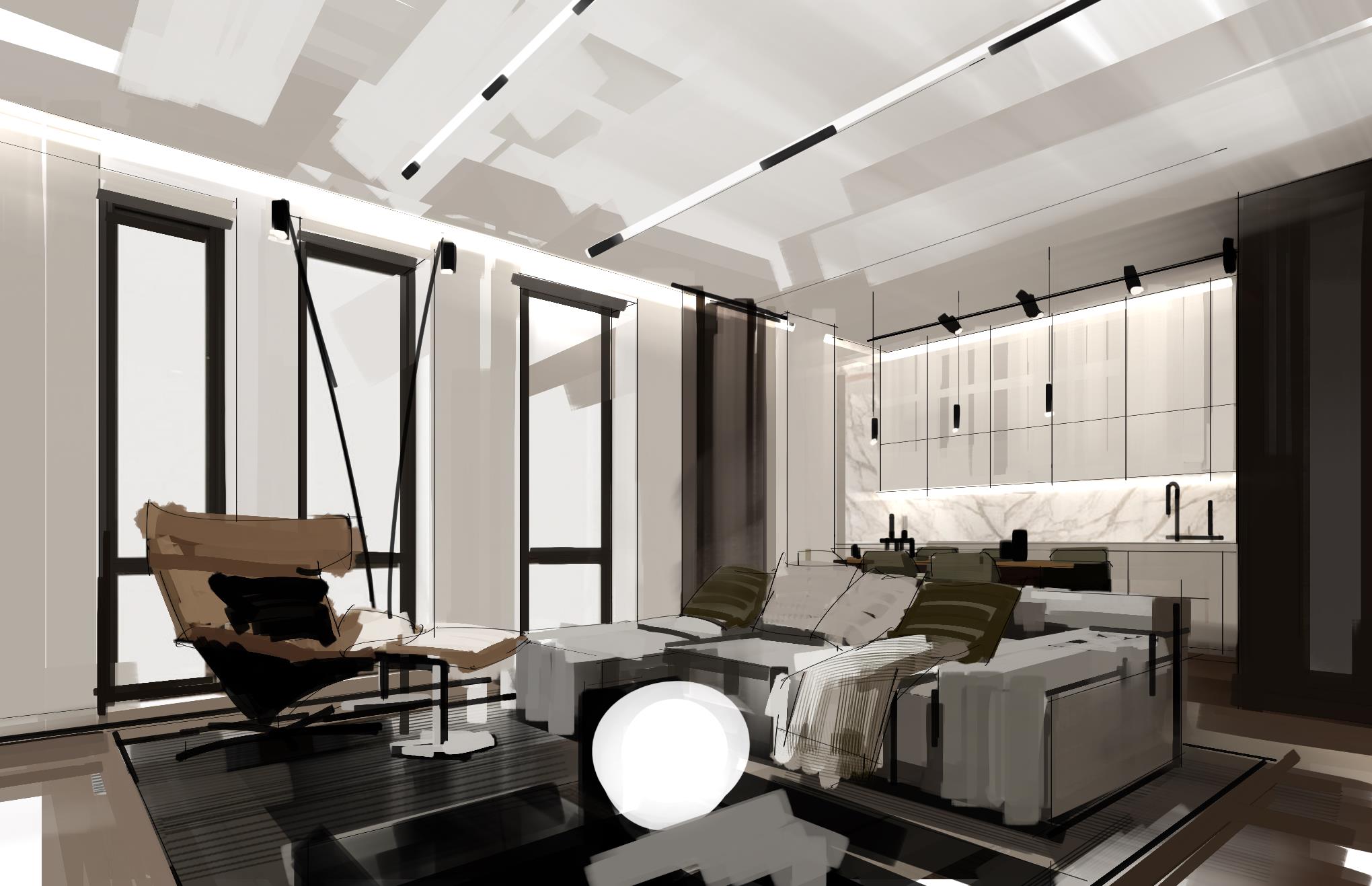 sketchbook室内方案手绘带你装b去