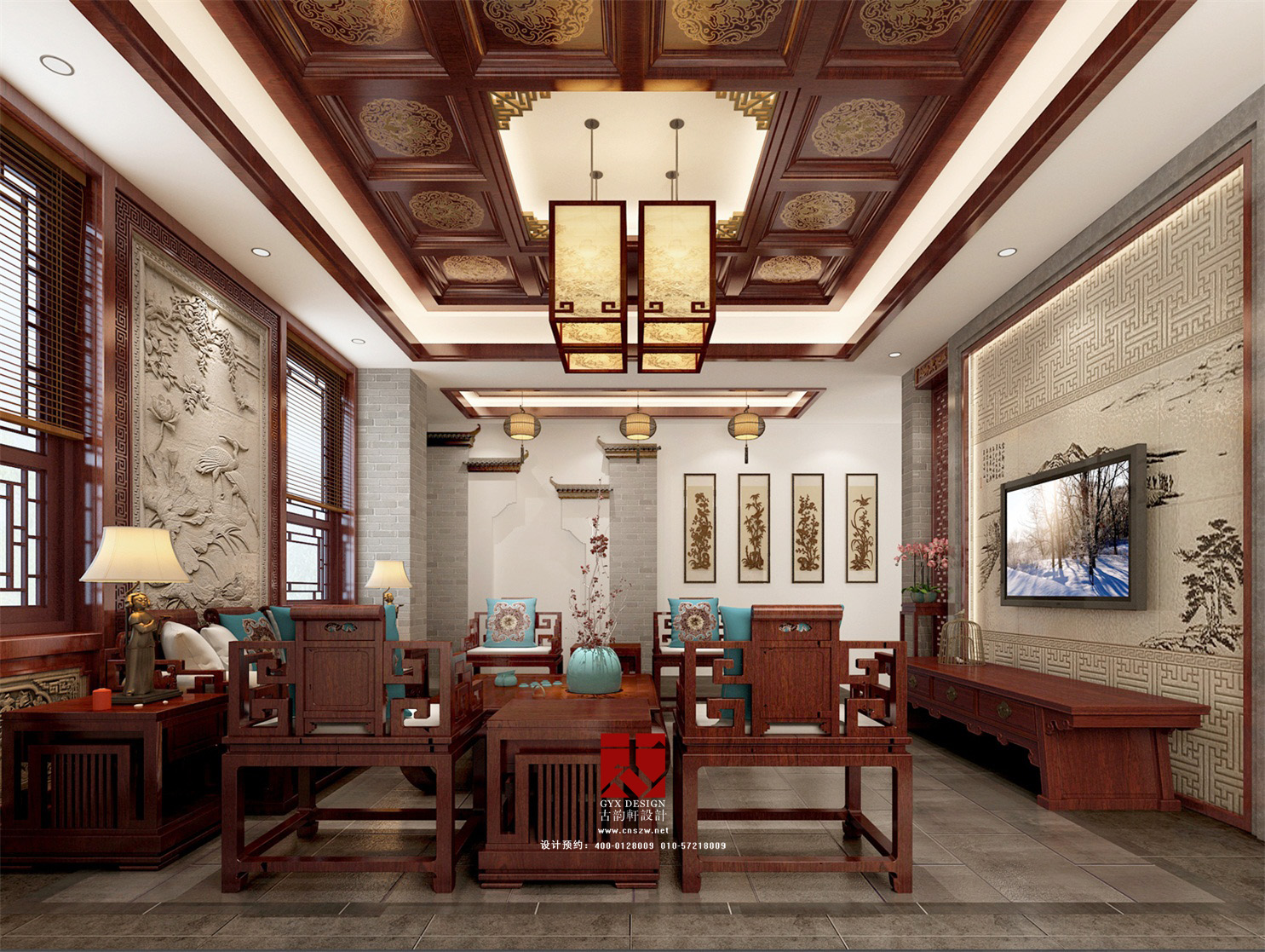 河北石家庄古典中式会所设计-拓者设计吧