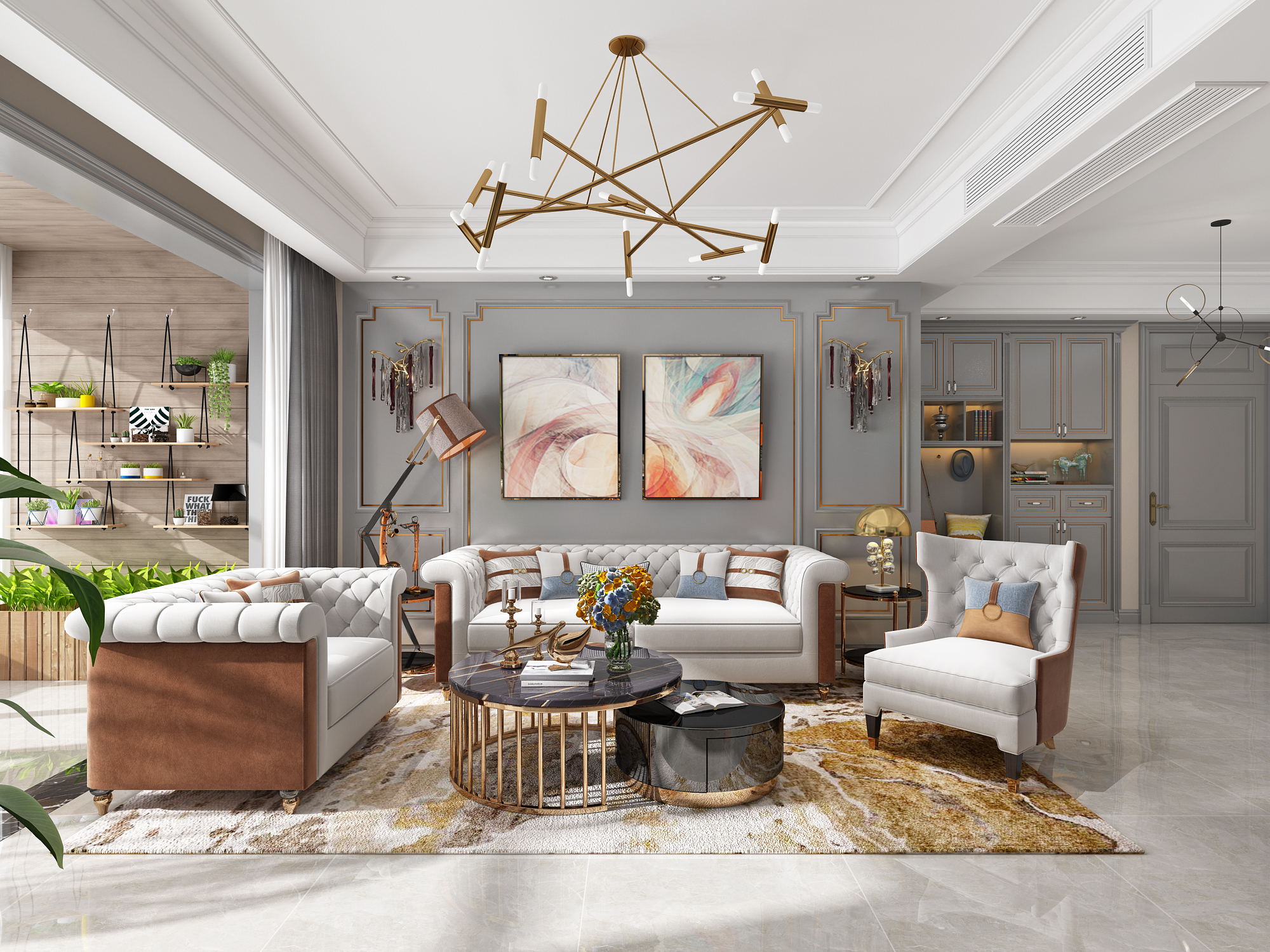 现代轻奢客餐厅-室内设计-拓者设计吧