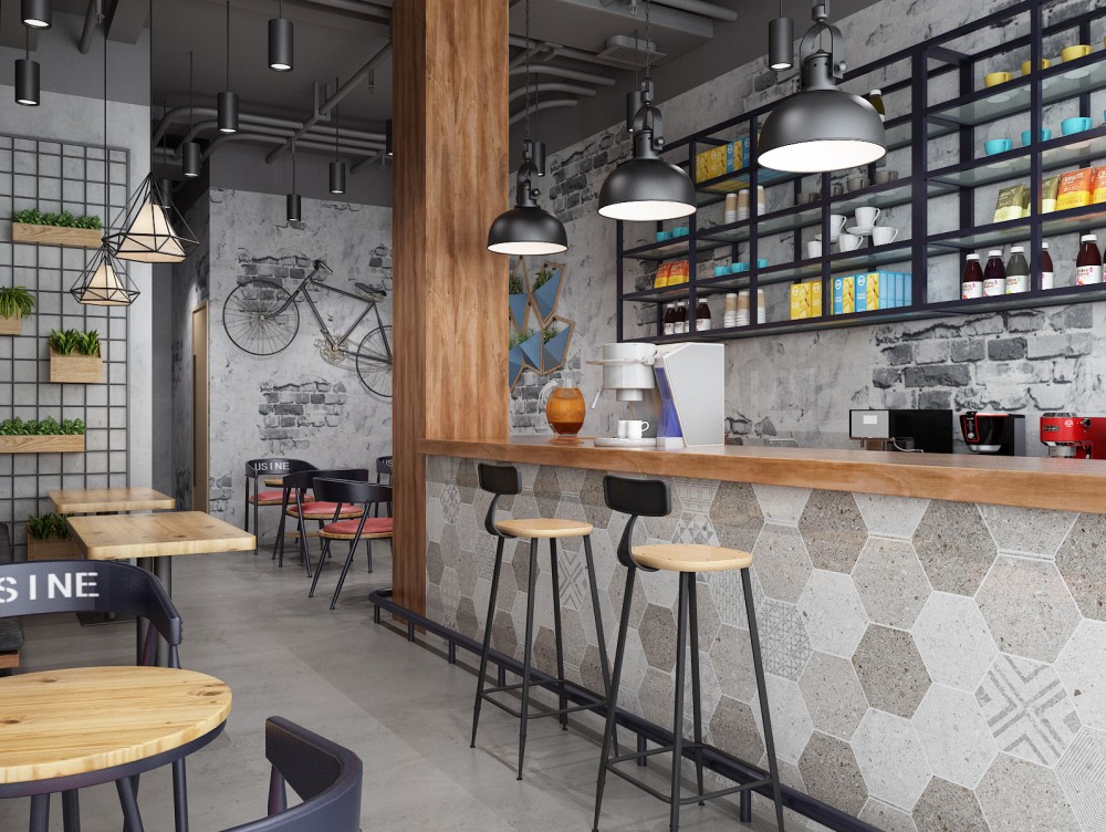 轻工业风餐饮空间设计酒吧奶茶咖啡厅
