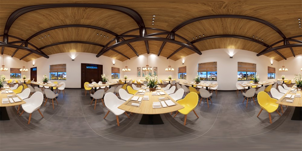 新中式 轻工业风 快餐厅 全景效果 3D模型