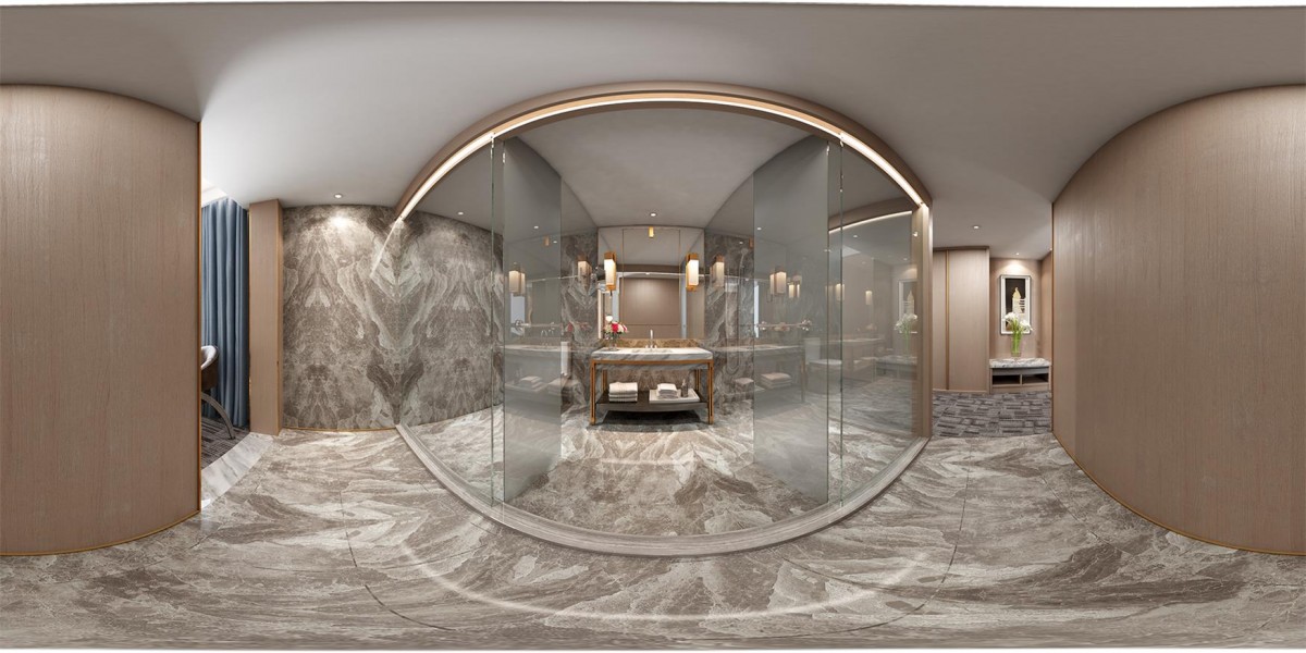 酒店客房卫生间全景效果3D模型